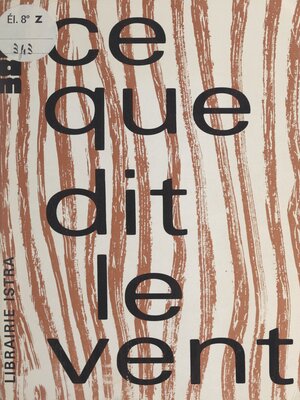cover image of Ce que dit le vent